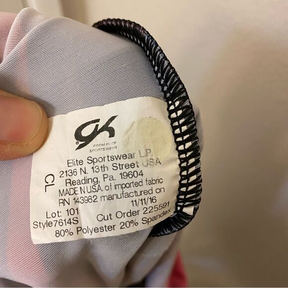 GK elite custom gymnastics competition leotard long sleeve ombre rhinestone CL - Picture 10 of 13